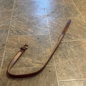 Brown Leather Belt with Gold Buckle